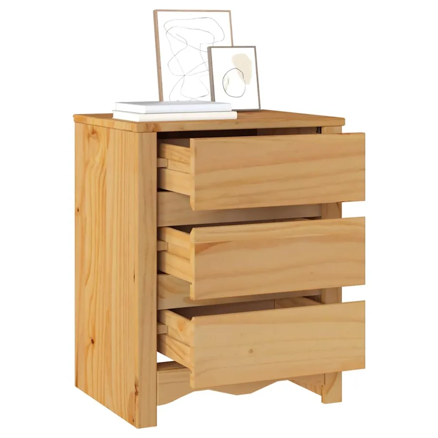Table basse Drammen Chêne 45 x 35 x 56 cm Bois de pin massif - 3