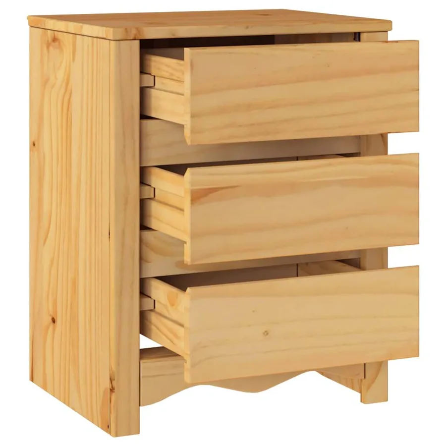 Table basse Drammen Chêne 45 x 35 x 56 cm Bois de pin massif - 5