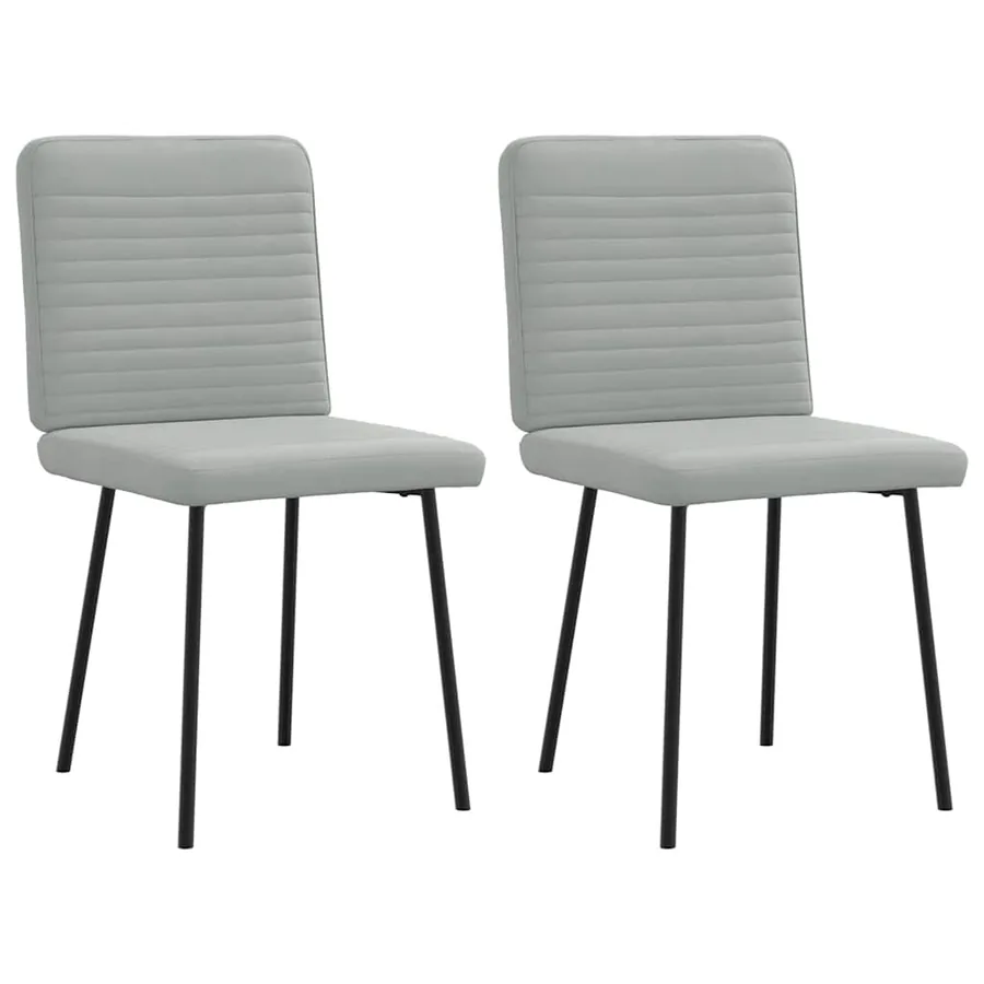 Chaises à manger lot de 2 Gris clair Velours
