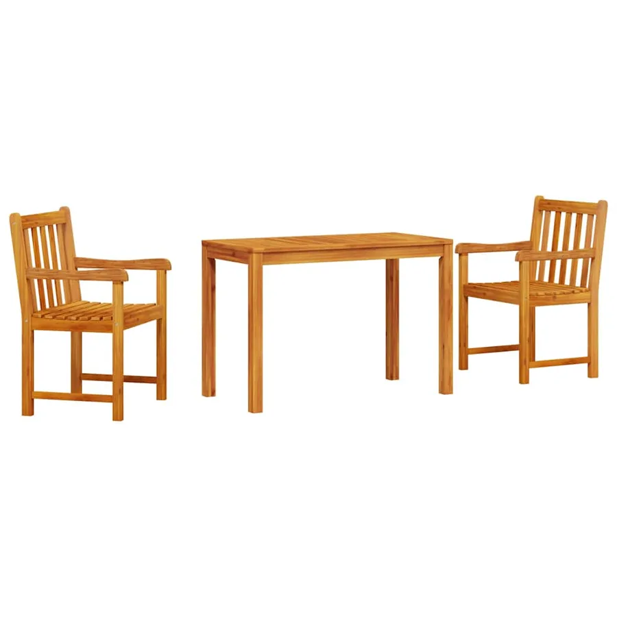 Ensemble de salle à manger pour jardin 3 pcs Marron - 2