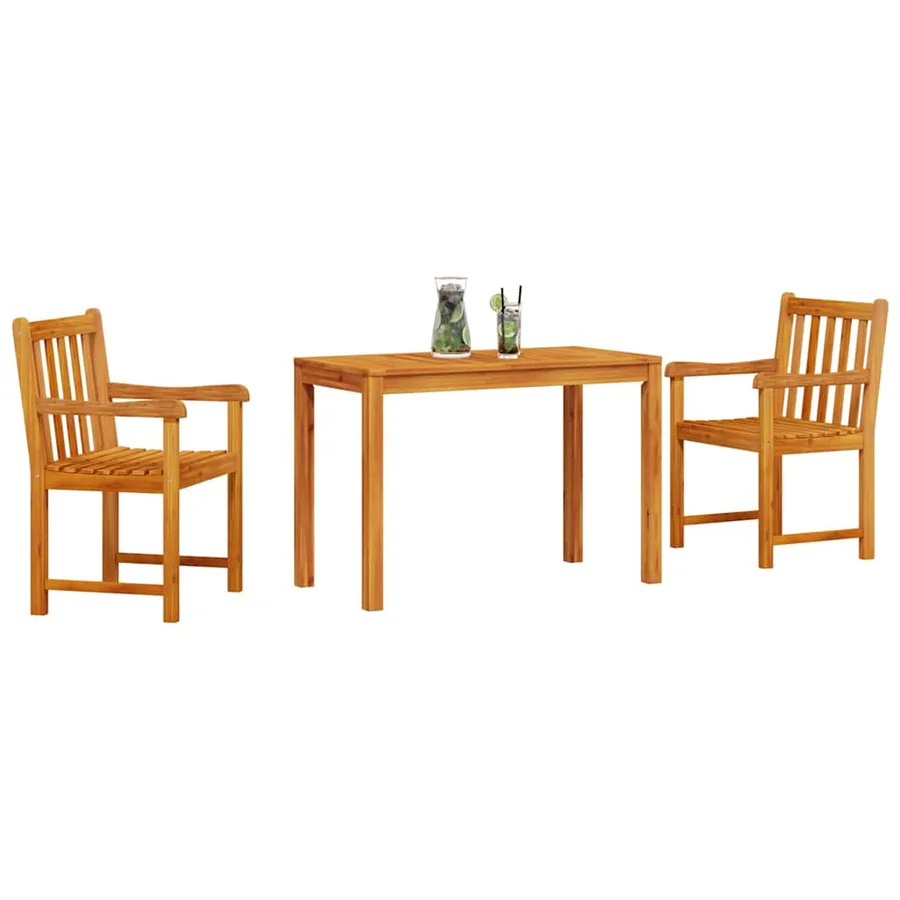 Ensemble de salle à manger pour jardin 3 pcs Marron - 3