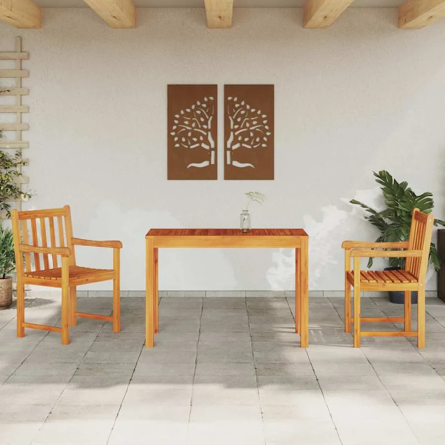 Ensemble de salle à manger pour jardin 3 pcs Marron - 4