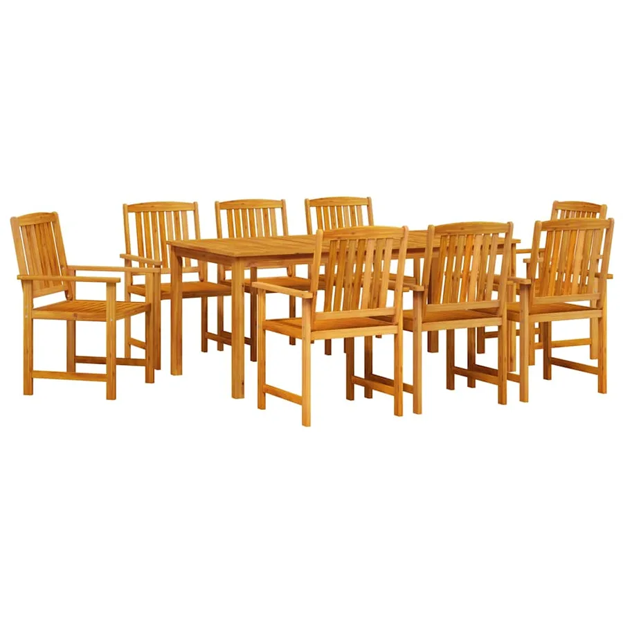 Ensemble de salle à manger pour jardin 9 pcs Marron - 2