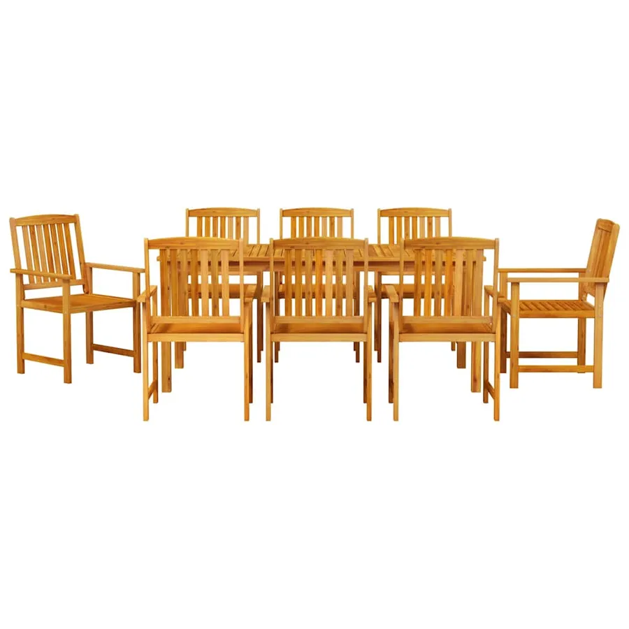 Ensemble de salle à manger pour jardin 9 pcs Marron - 7