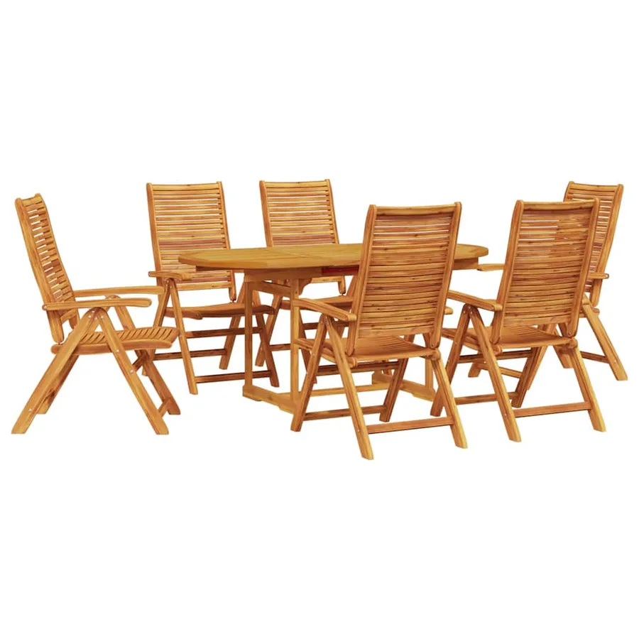 Ensemble de salle à manger pour jardin 7 pcs Marron - 2