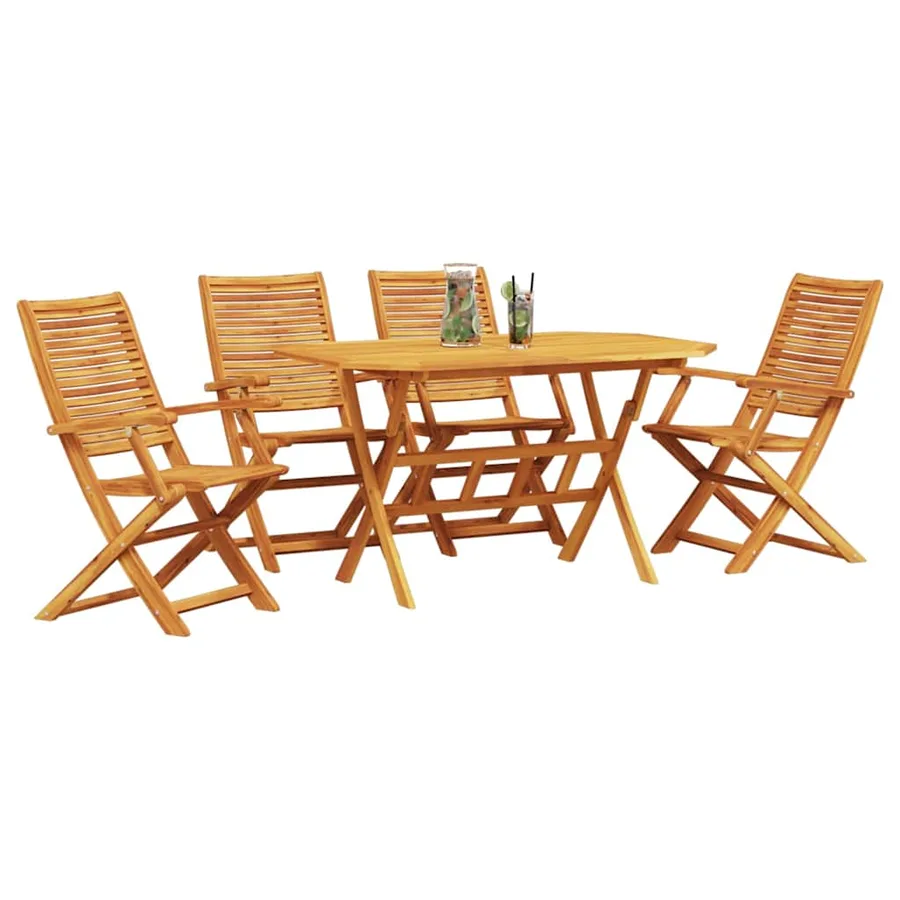 Ensemble de salle à manger pour jardin 5 pcs Marron - 3