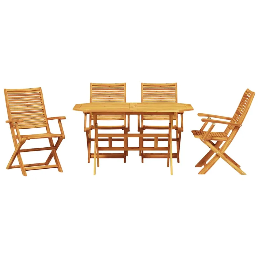 Ensemble de salle à manger pour jardin 5 pcs Marron - 7