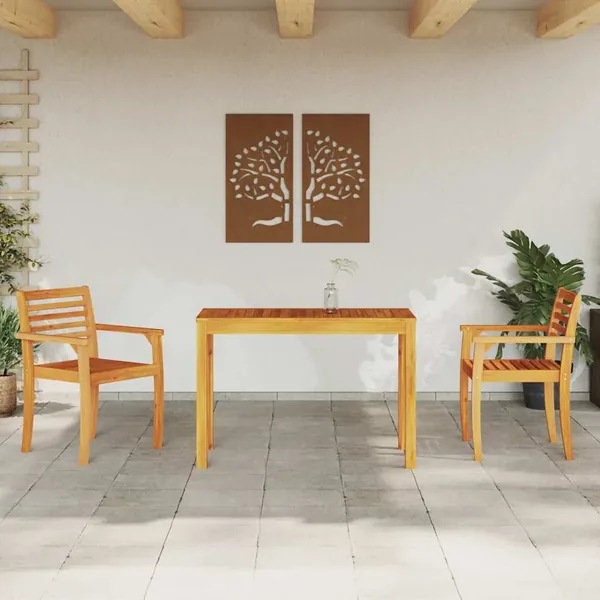 Ensemble de salle à manger pour jardin 3 pcs Marron