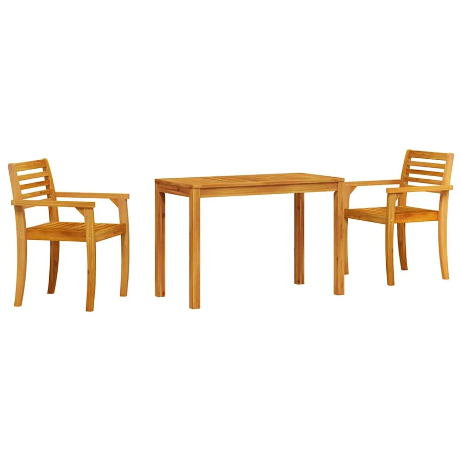 Ensemble de salle à manger pour jardin 3 pcs Marron - 2