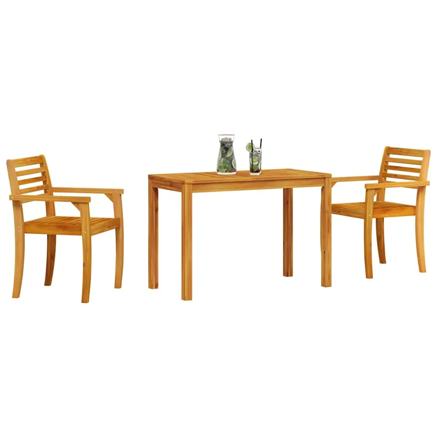 Ensemble de salle à manger pour jardin 3 pcs Marron - 3
