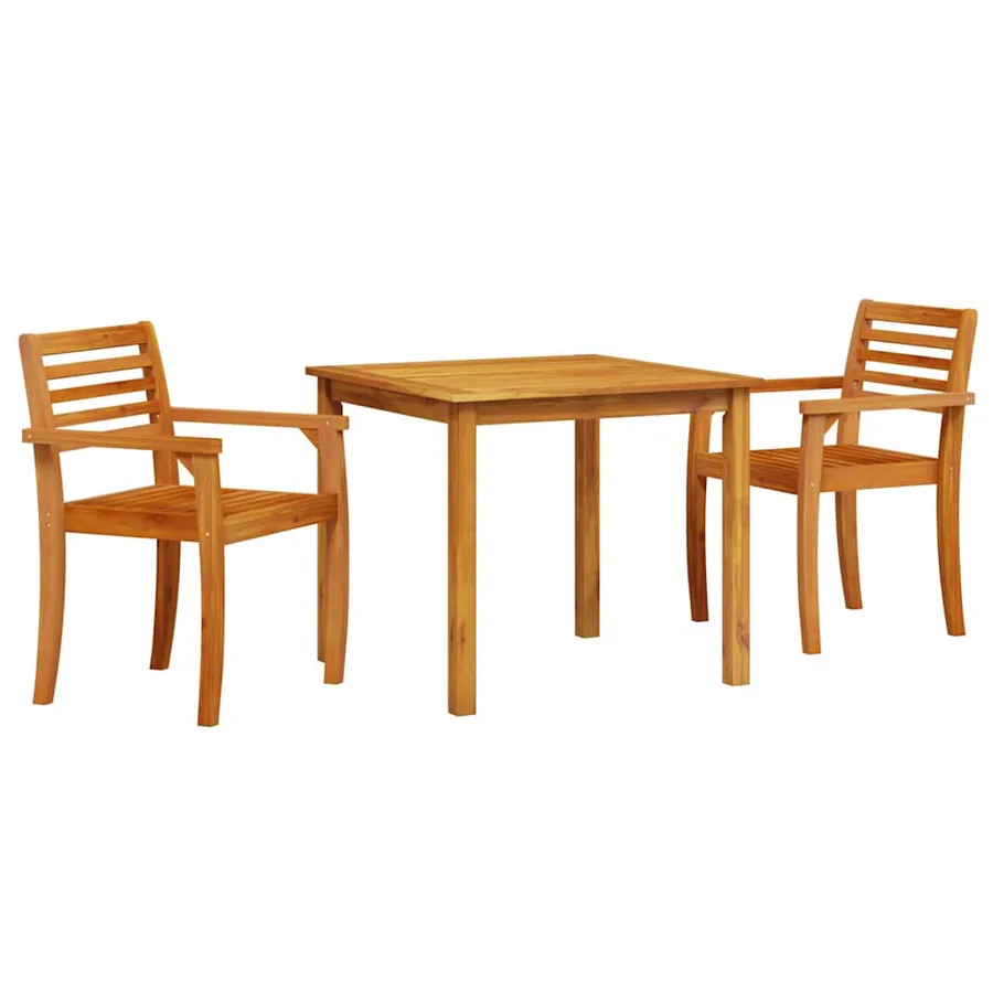 Ensemble de salle à manger pour jardin 3 pcs Marron - 2