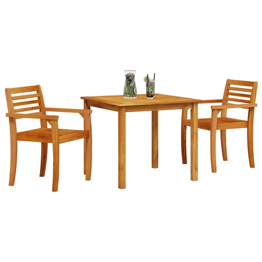 Ensemble de salle à manger pour jardin 3 pcs Marron - 3