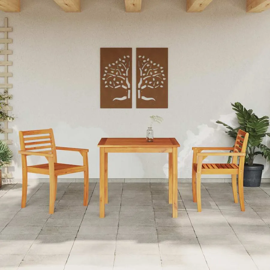 Ensemble de salle à manger pour jardin 3 pcs Marron - 4