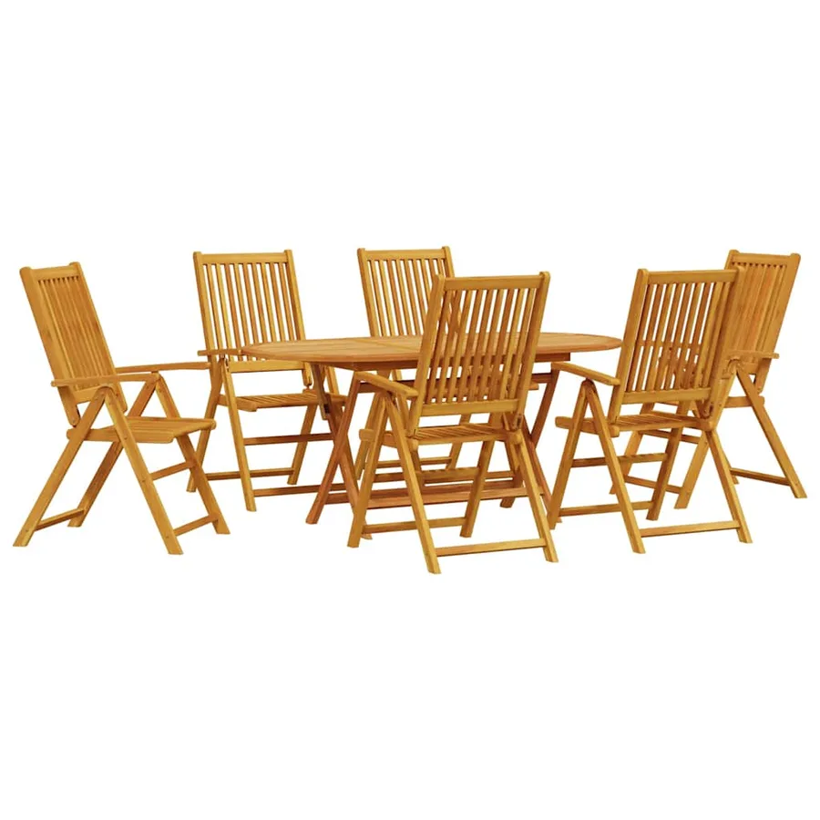 Ensemble de salle à manger pour jardin 7 pcs Marron - 2