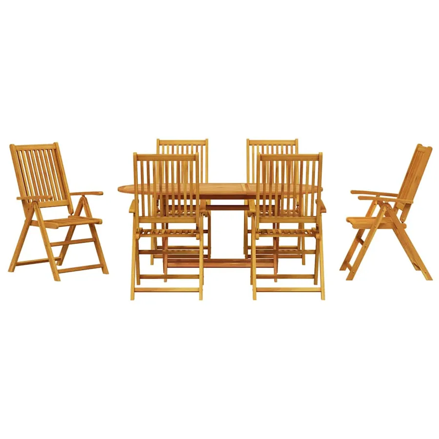 Ensemble de salle à manger pour jardin 7 pcs Marron - 7