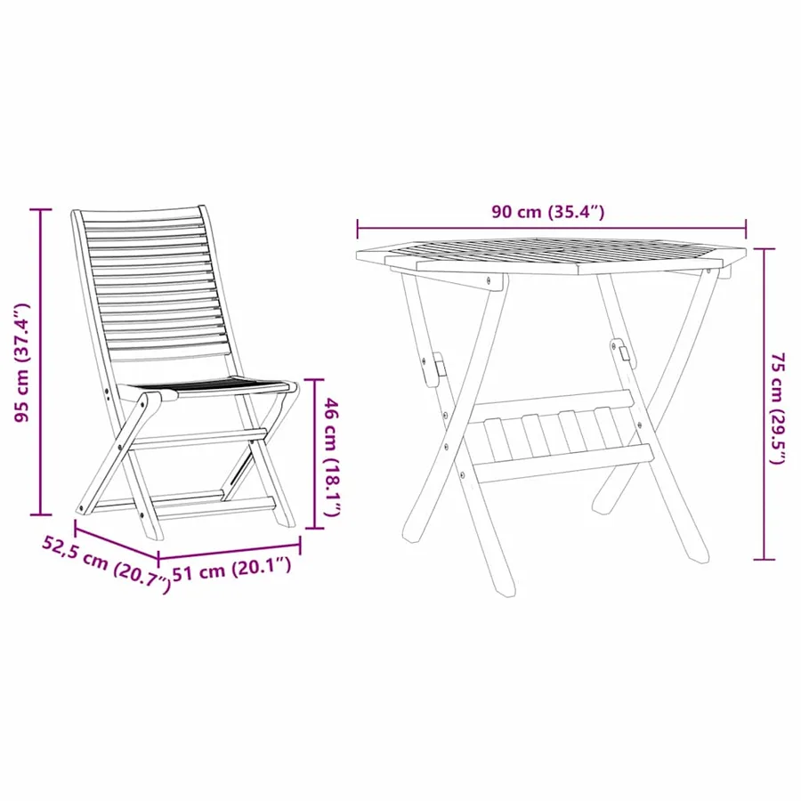 Ensemble de salle à manger pour jardin 5 pcs Marron - 13