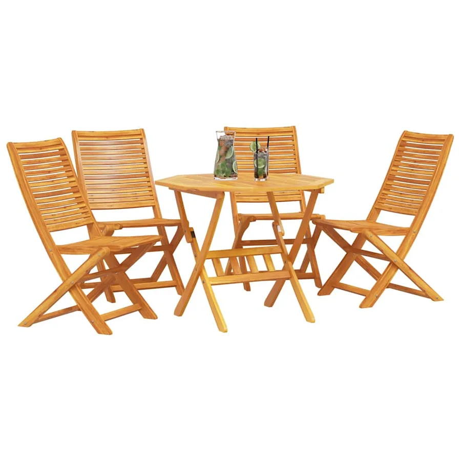 Ensemble de salle à manger pour jardin 5 pcs Marron - 3