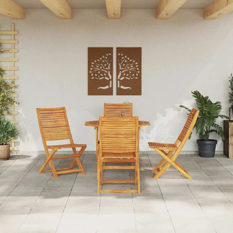 Ensemble de salle à manger pour jardin 5 pcs Marron - 4