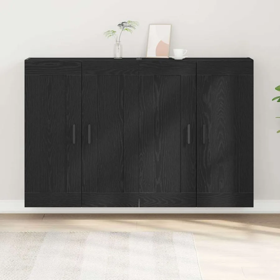 Meuble mural Montage mural 2 pcs Chêne noir 69,5 x 34 x 90 cm - 4