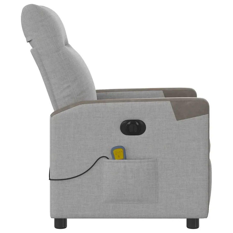 Fauteuil de massage inclinable électrique gris nuage tissu - 6