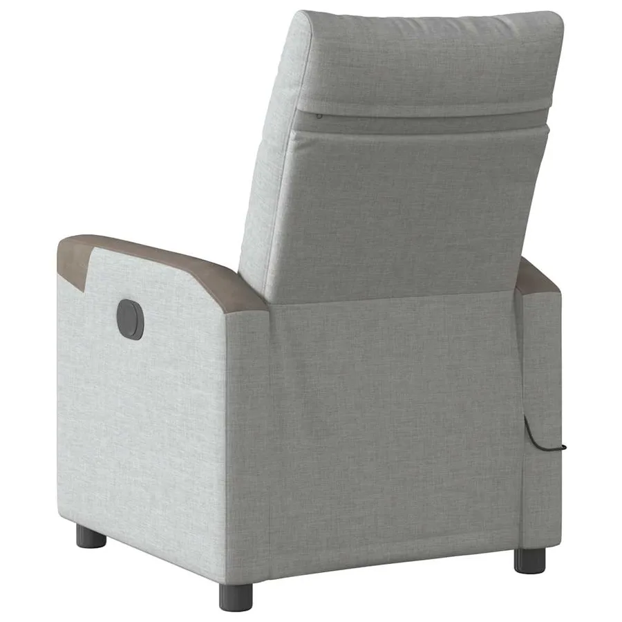 Fauteuil de massage inclinable électrique gris nuage tissu - 7