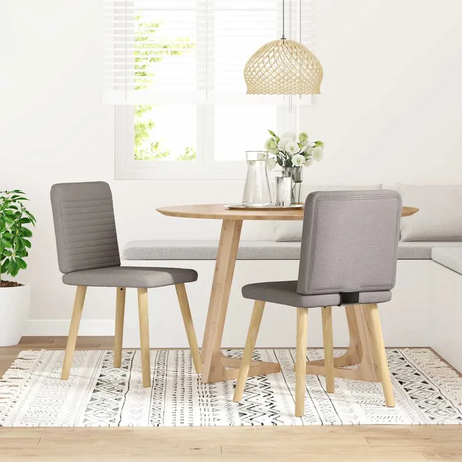 Chaises à manger lot de 2 taupe tissu - 2