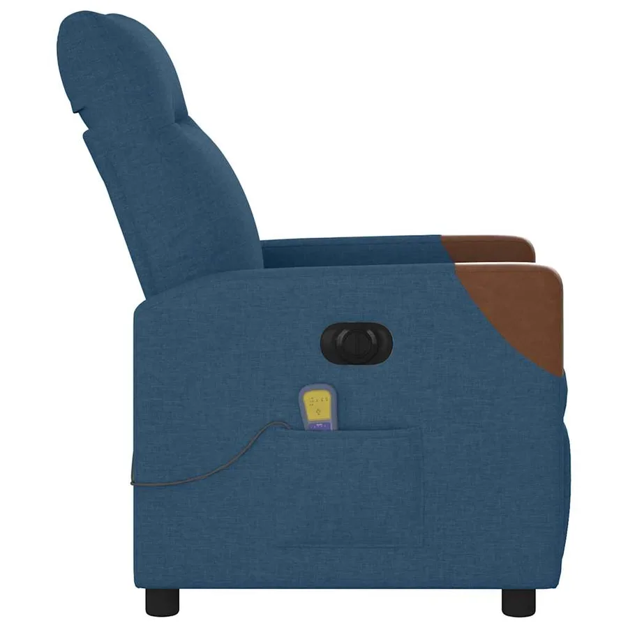 Fauteuil inclinable de massage électrique Bleu Tissu - 6