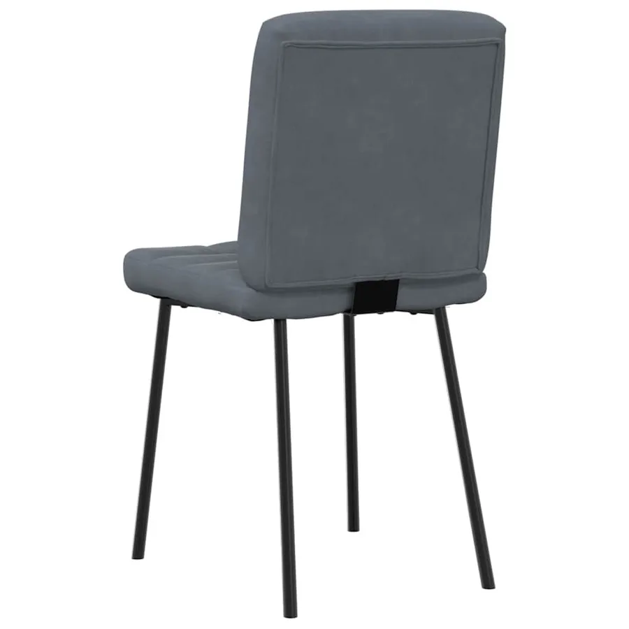 Chaises à manger lot de 2 Gris foncé Velours - 6