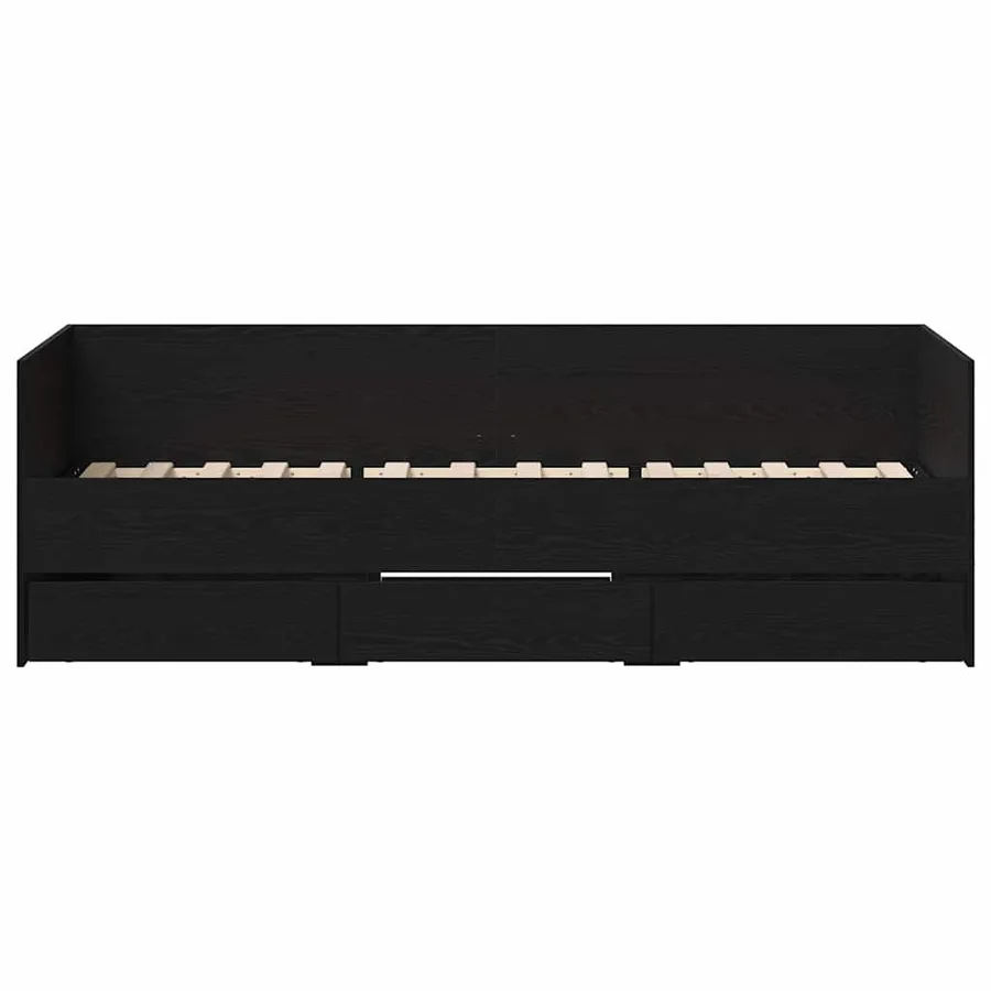 Lit d'appoint Chêne noir 90 x 190 cm Bois d'ingénierie - 4