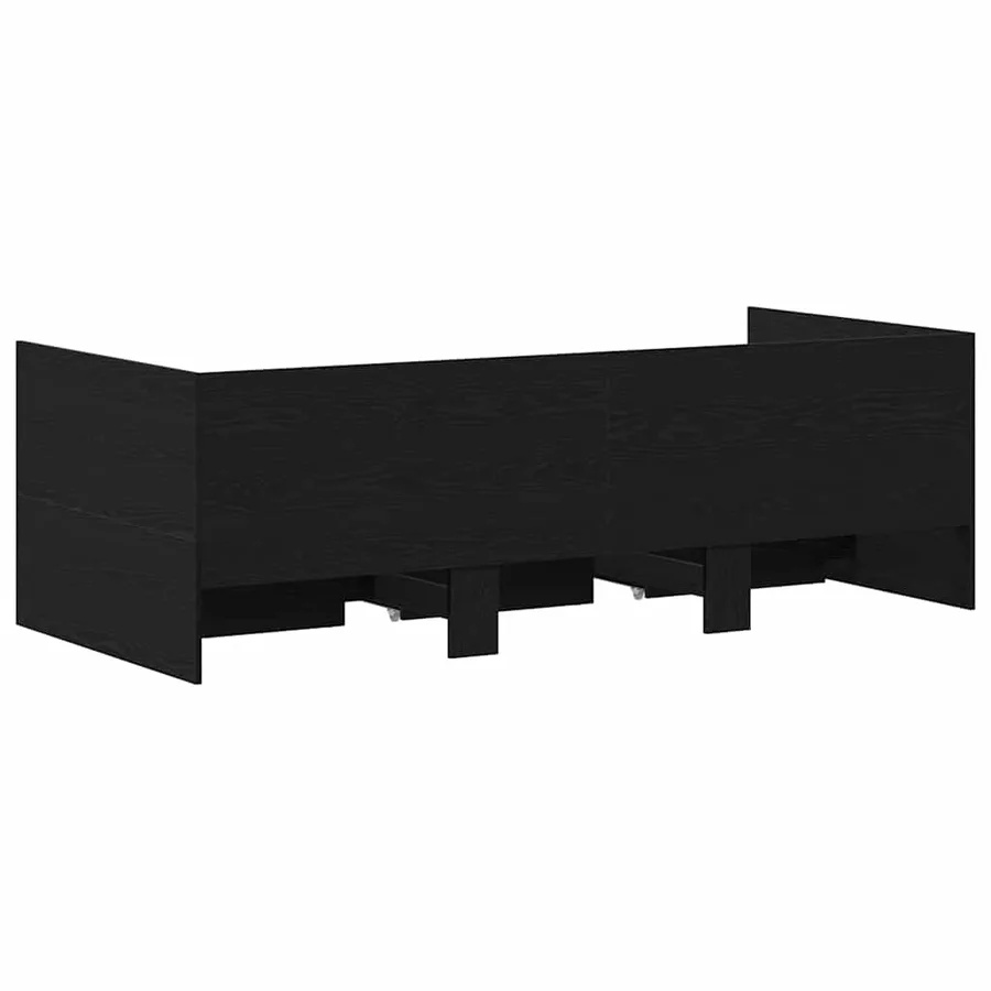 Lit d'appoint Chêne noir 90 x 190 cm Bois d'ingénierie - 6