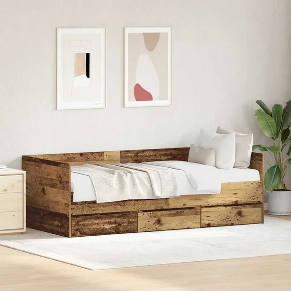 Lit d'appoint Bois Ancien 90 x 200 cm Bois d'ingénierie