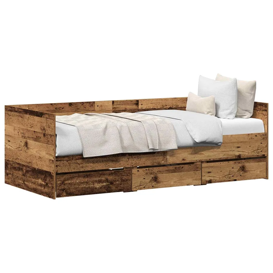 Lit d'appoint Bois Ancien 90 x 200 cm Bois d'ingénierie - 2