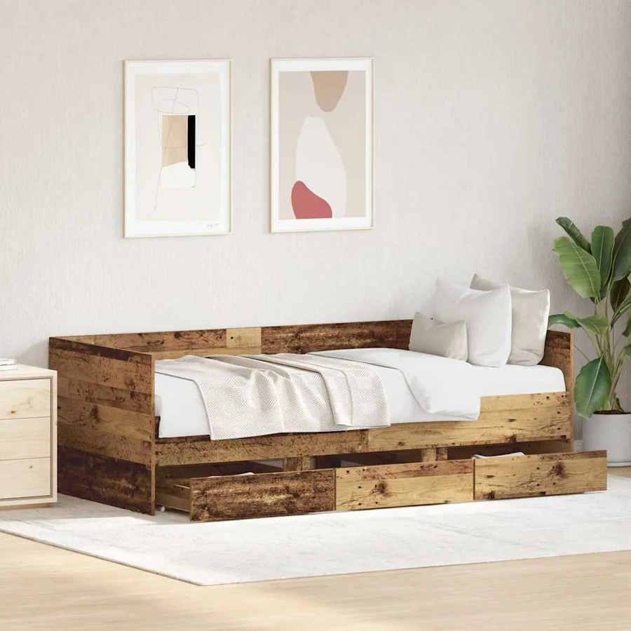 Lit d'appoint Bois Ancien 90 x 200 cm Bois d'ingénierie - 3
