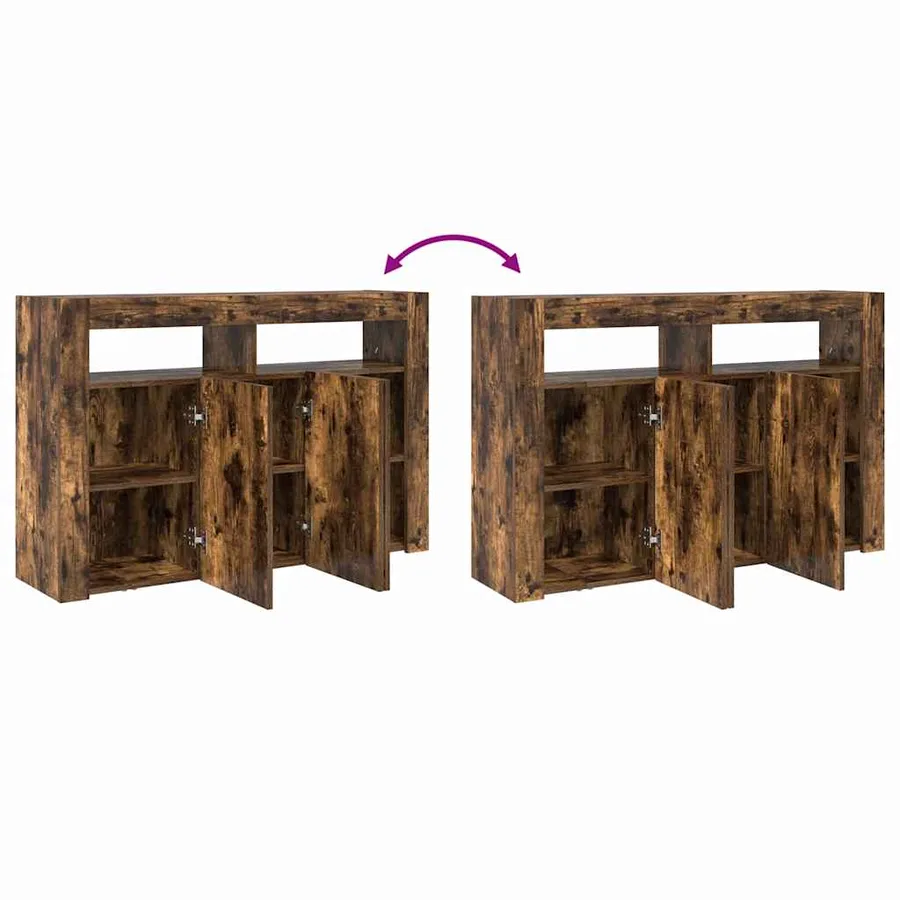 Buffet Chêne fumé 116 x 30 x 75 cm Bois d'ingénierie - 13