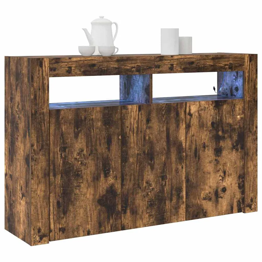 Buffet Chêne fumé 116 x 30 x 75 cm Bois d'ingénierie - 3