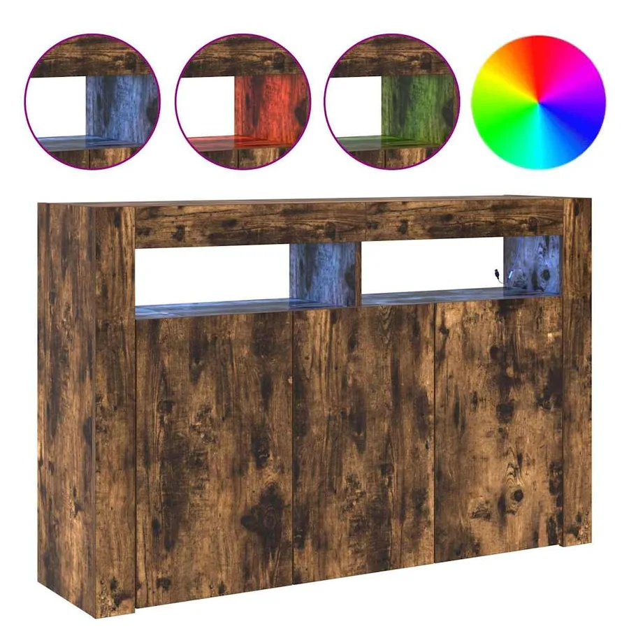 Buffet Chêne fumé 116 x 30 x 75 cm Bois d'ingénierie - 4