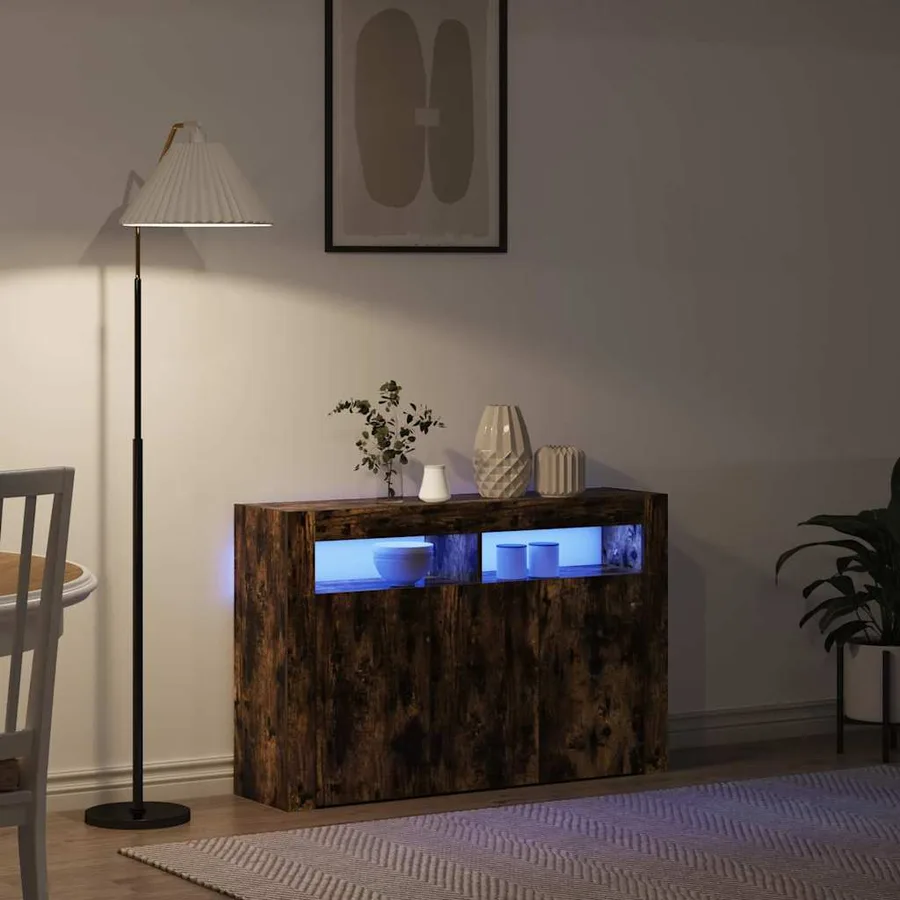 Buffet Chêne fumé 116 x 30 x 75 cm Bois d'ingénierie - 5