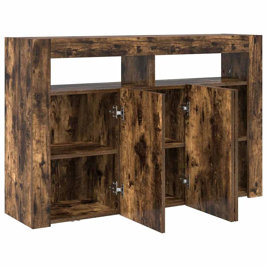 Buffet Chêne fumé 116 x 30 x 75 cm Bois d'ingénierie - 6