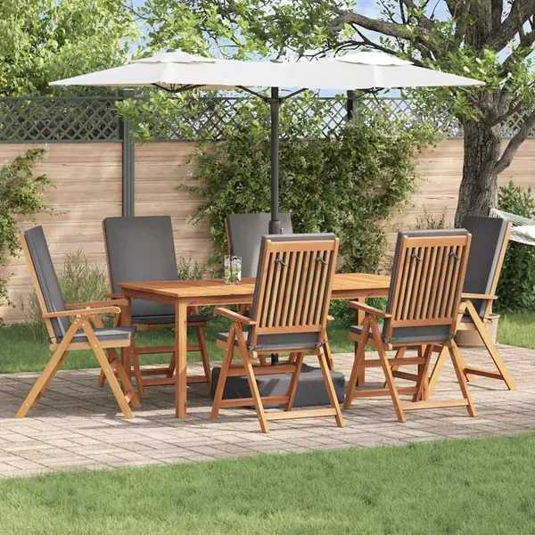Chaise de jardin 6 pcs Marron et gris 57 x 71,5 x 104 cm
