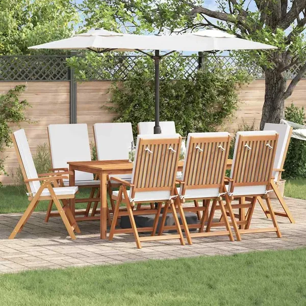 Chaise de jardin 8 pcs Marron et blanc 57 x 71,5 x 104 cm