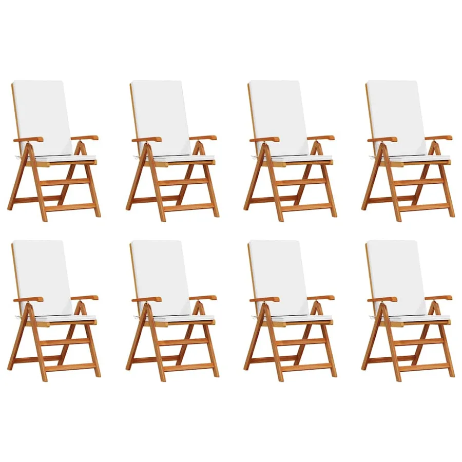 Chaise de jardin 8 pcs Marron et blanc 57 x 71,5 x 104 cm - 2
