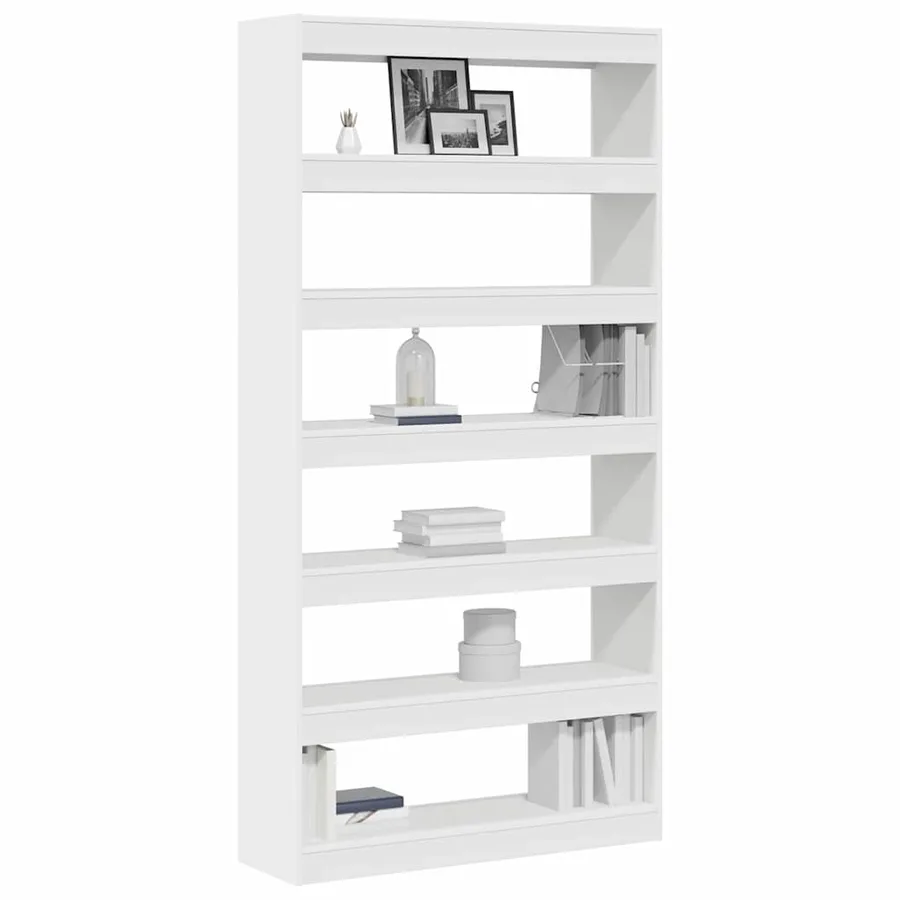 Bibliothèque Blanc 100 x 30 x 198 cm Bois d'ingénierie - 3