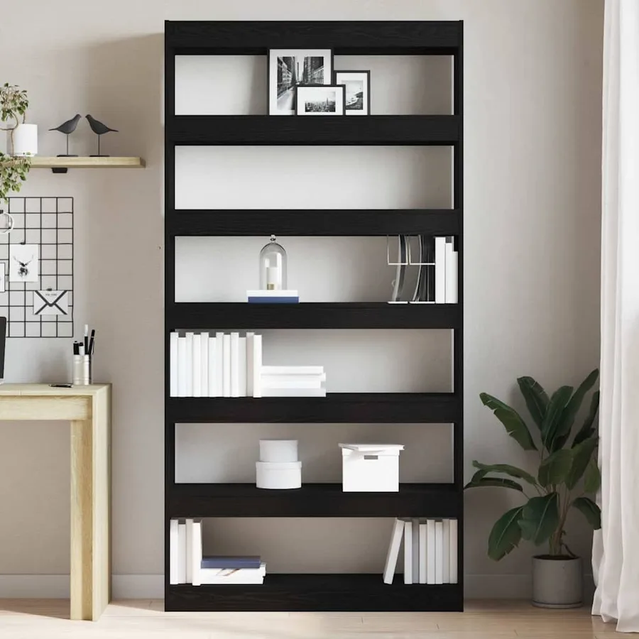 Bibliothèque Chêne Noir 100 x 30 x 198 cm Bois d'ingénierie - 4