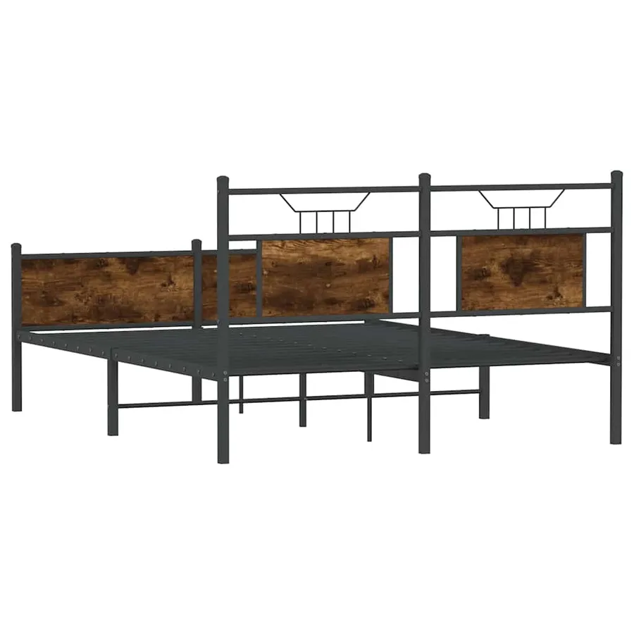 Cadre de lit sans matelas chêne fumé 150x200 cm bois ingénierie - 8