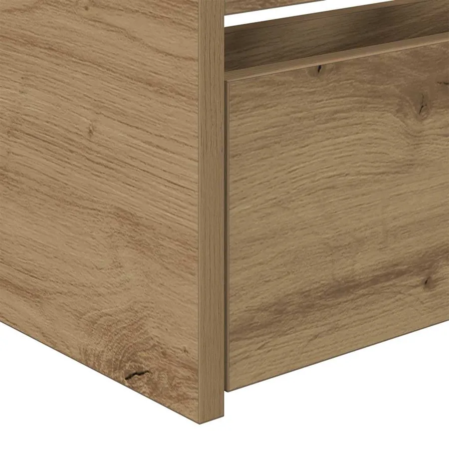 Lit d'appoint Chêne artisanal 100 x 200 cm Bois d'ingénierie - 7