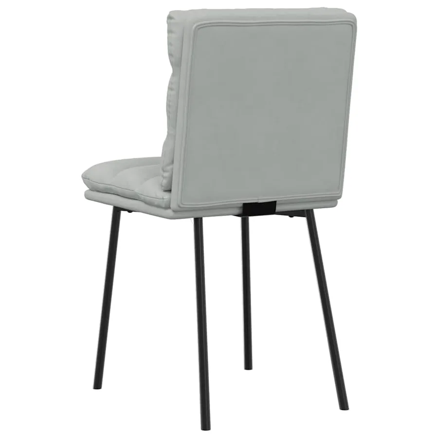 Chaises à manger lot de 2 Gris clair Velours - 6