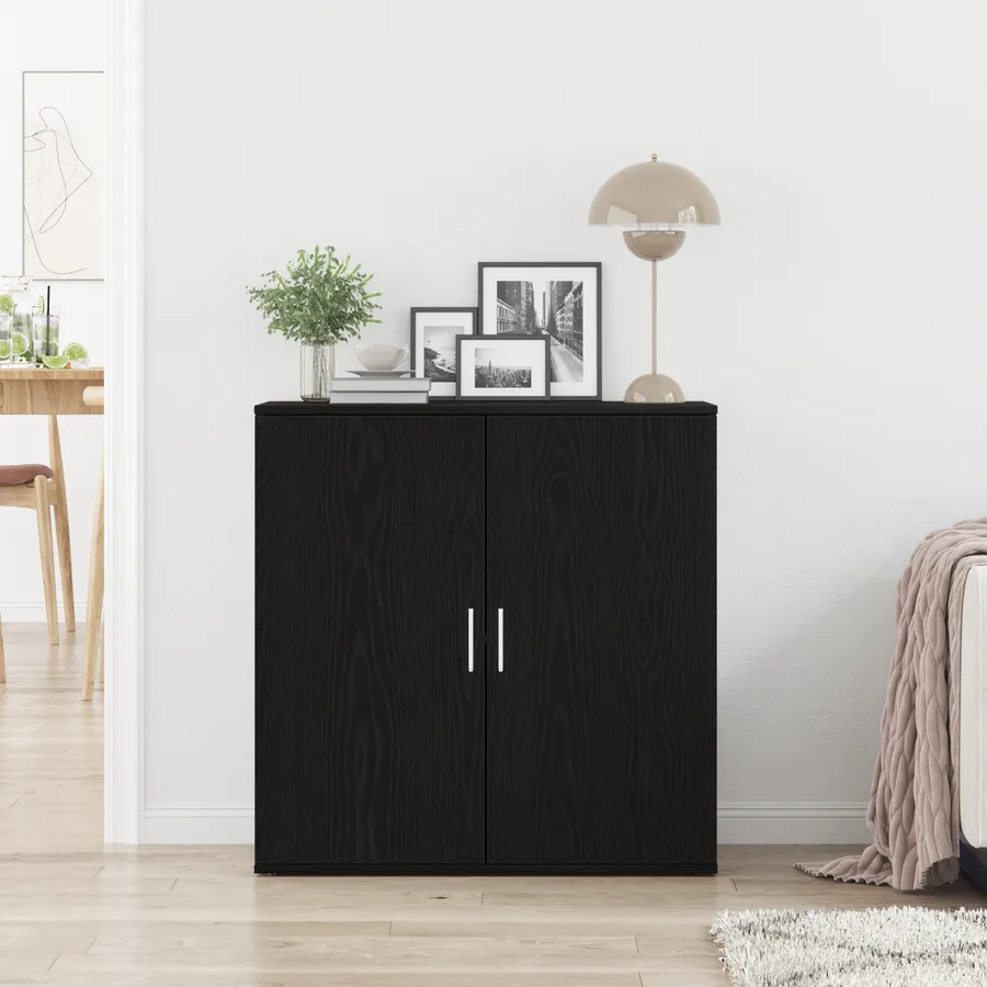Buffet Chêne noir 79 x 38 x 80 cm Bois d'ingénierie - 4