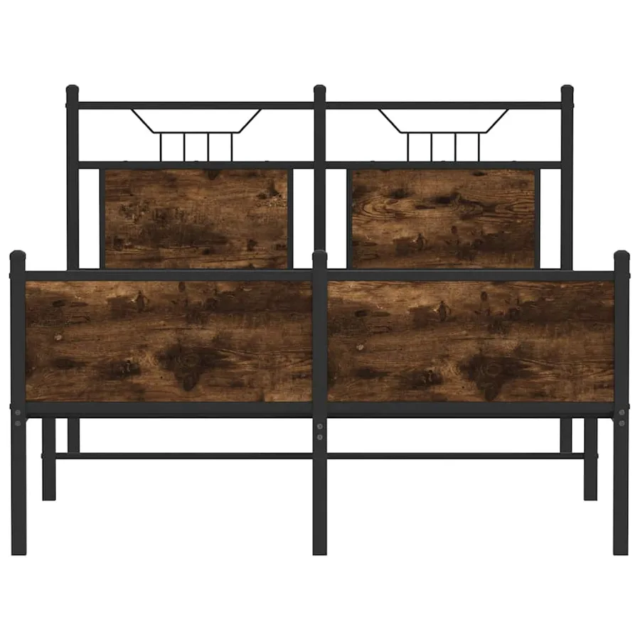 Cadre de lit sans matelas chêne fumé 120x190 cm bois ingénierie - 6