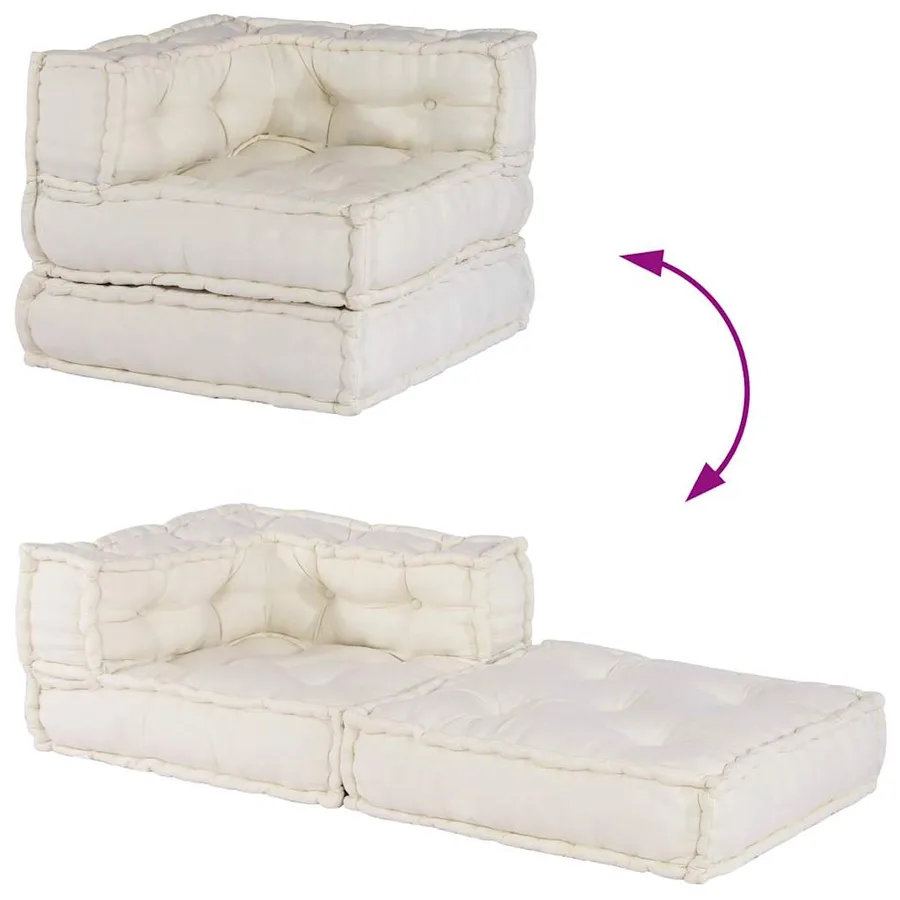 Canapé modulaire crème 70x70x54 tissu - 10