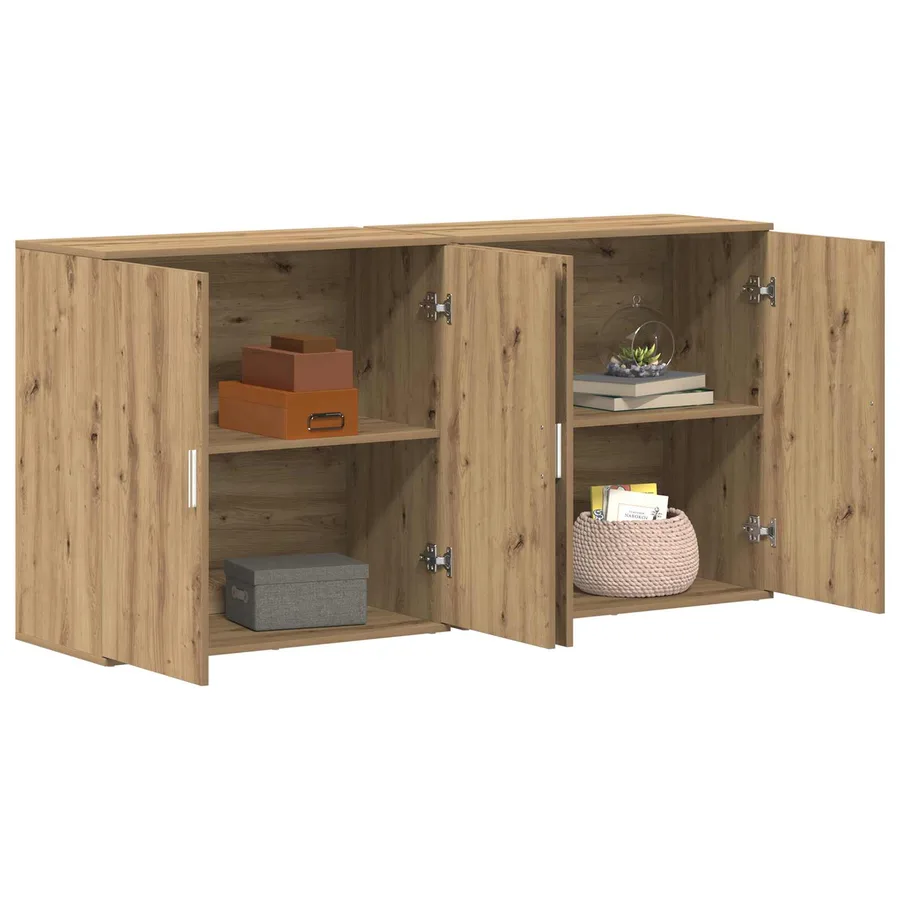 Buffet 2 pcs Chêne artisanal 79 x 38 x 80 cm Bois d'ingénierie - 3